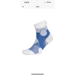 Balega Support Quarter Length Running Socks - Palace Blue/White M  2 PACK